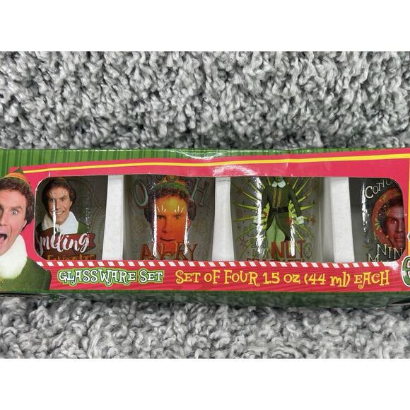 Shot Glass ELF Movie Will Ferrell Buddy Party Christmas Holiday Set Of 4 15oz Ea - Picture 4 of 8
